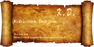 Kubicsek Dorina névjegykártya