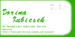 dorina kubicsek business card